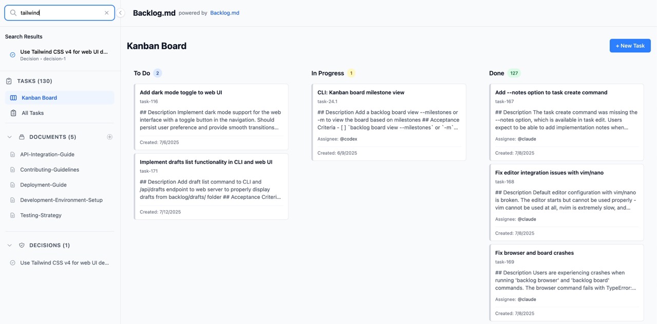 Web Interface Screenshot